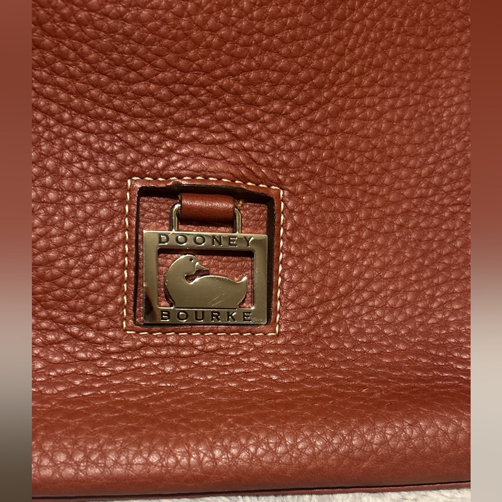 Dooney & Bourke Rich Brown Pebbled Leather Shoulder Bag - Picture 2 of 12